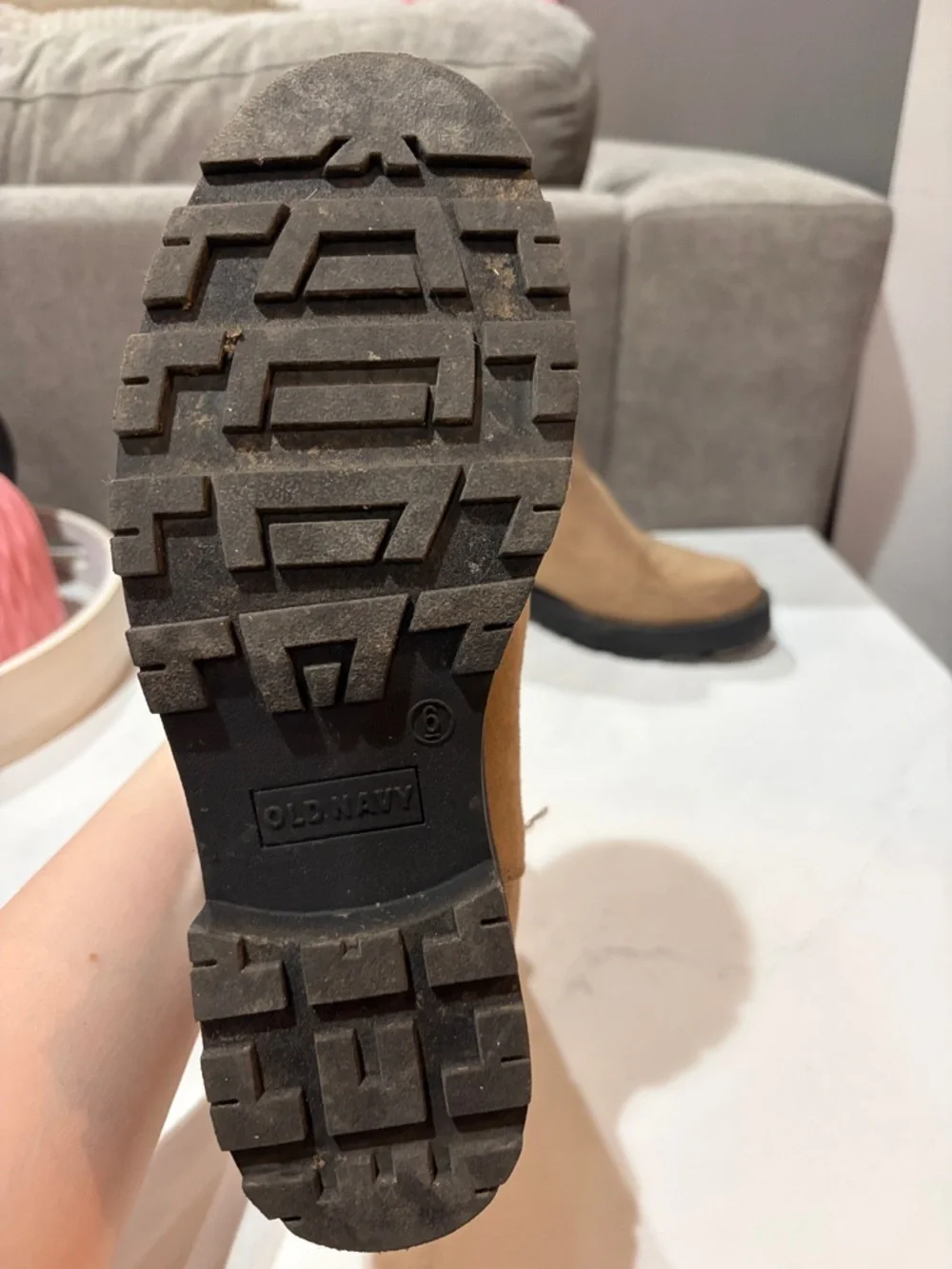 Old Navy Women's Tan Chelsea Lug-Sole Boots - Picture 3 of 5